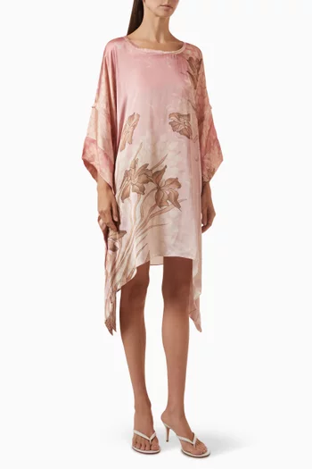 Yolka Square Mini Kaftan in Georgette Satin