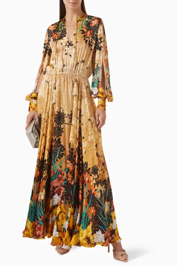Jasmine Maxi Dress in Georgette Satin