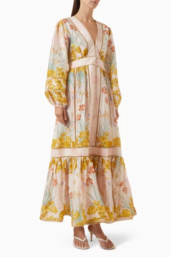 Poesia Chemisier Maxi Dress in Chanderi