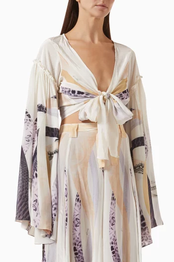 Bohemia Bow Top in Natural Crepe