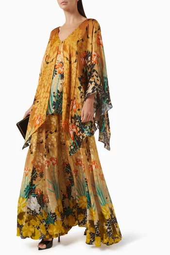 Triangle Maxi Skirt in Natural Crepe