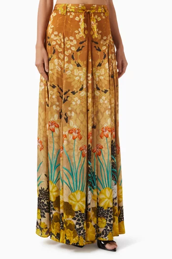 Triangle Maxi Skirt in Natural Crepe