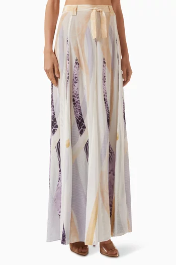 Triangle Maxi Skirt in Natural Crepe