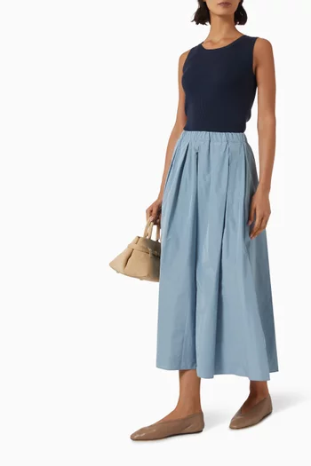 Flared Maxi Skirt in Cotton-blend