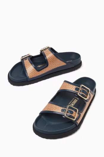 1774 Arizona Sandals in Raffia & Leather