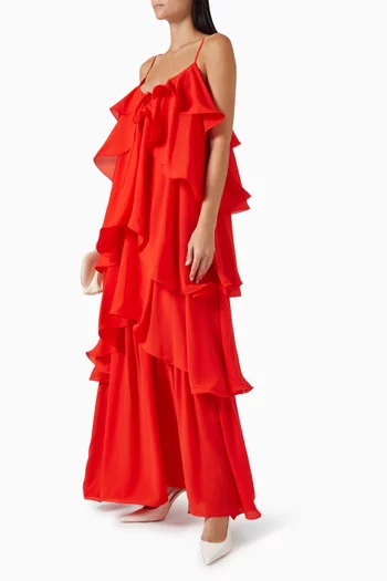 Augustina Tiered Dress in Georgette