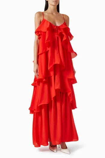 Augustina Tiered Dress in Georgette