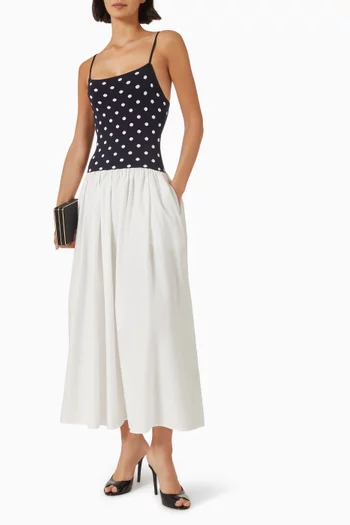 Orielle Drop Waist Combo Midi Dress