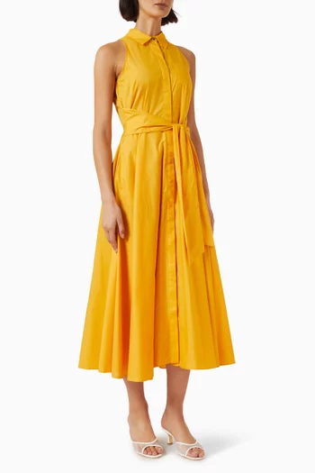 Chelsea Tie-Front Midi Shirt Dress in Cotton