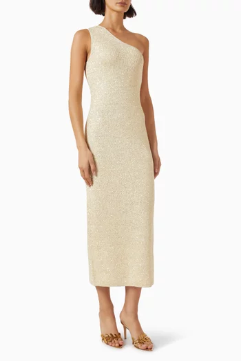Roxbury One Shoulder Midi Dress