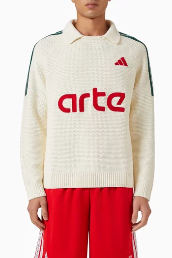 x Arte Long Sleeve Knit Jersey Top in Cotton