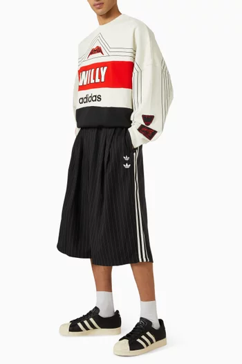 x Willy Chavarria Pinstripe Long Shorts