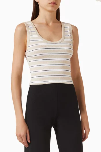 Striped U Tank Top in Cotton