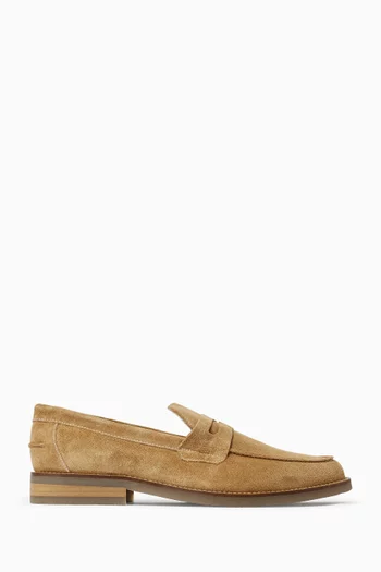 Wild Mocha Penny Loafers in Suede