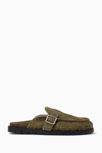 Winston Mules in Textured Suede