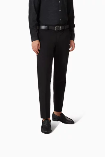Ezra Pleated Penny Loafers in Pebble Leather