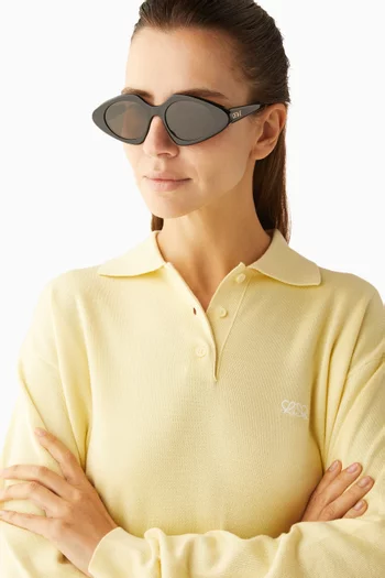 Slim Geometric Sunglasses in Acetate