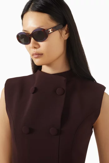 Triomphe Oval Sunglasses in Acetate