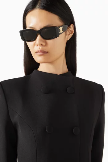 Maxi Triomphe Rectangular Sunglasses in Acetate