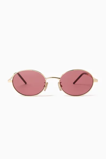 City Oval Sunglasses in Metal