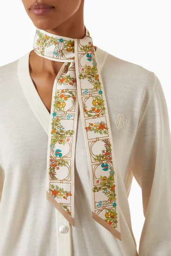 Floral Print Ribbon in Silk