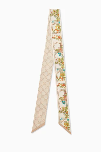 Floral Print Ribbon in Silk