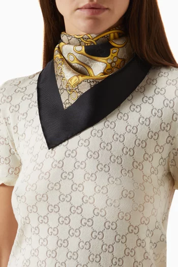 Printed Carré Scarf in Silk Twill