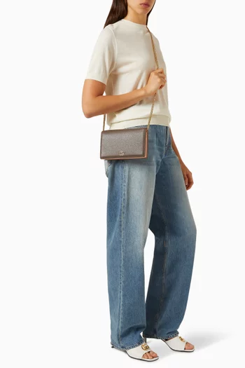 Bi-Colour GG Marmont Wallet on Chain in Leather
