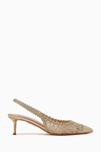 Kahlo 50 Slingback Pumps in Woven Raffia