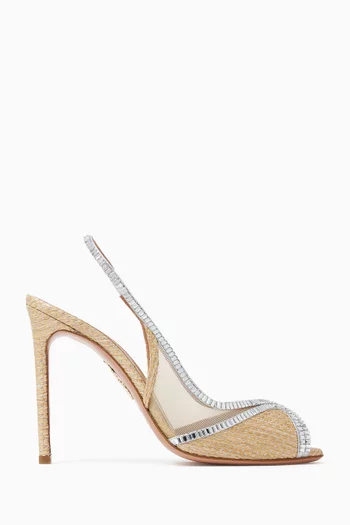 Wild Aurora 105 Slingback Pumps in Raffia
