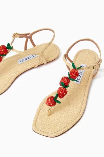 Fragolina Sandal Flats in Woven Raffia