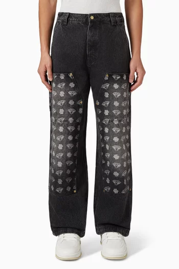 Diamonds & Dollars Carpenter Pants in Denim