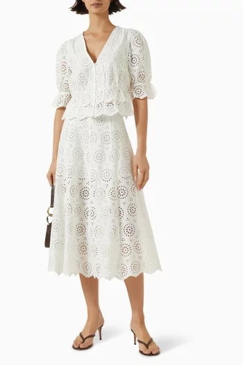 Solstice Broderie Anglaise Blouse in Cotton