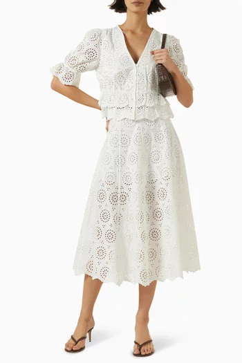 Solstice Broderie Anglaise Skirt in Cotton