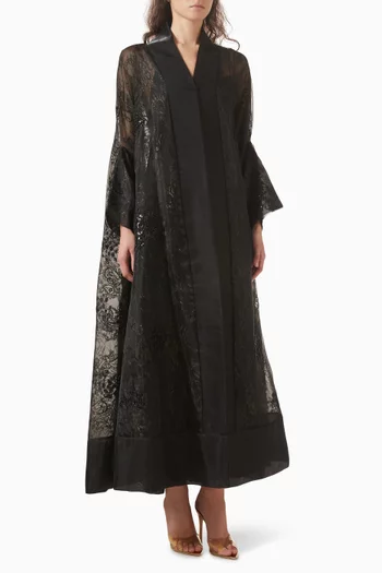 Bead-embellished Abaya in Organza