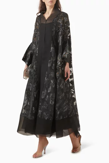 Embellished Abaya in Organza