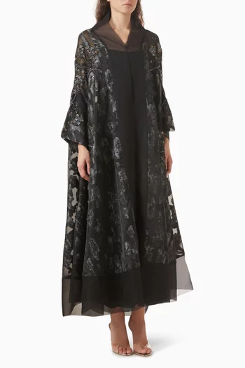 Embellished Abaya in Organza