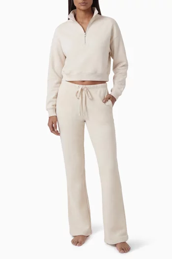 Drapey French Terry Straight-leg Pants