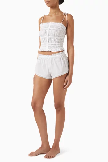 Garment Washed Shorts in Poplin