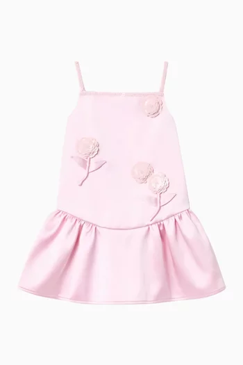 Flower Sequin Dress in Crepe
