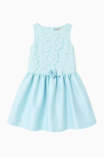 Lace Bow Dress in Taffeta