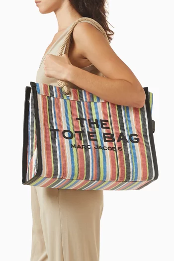 The Large Tote Bag in Striped Mesh