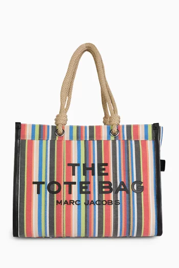 The Large Tote Bag in Striped Mesh