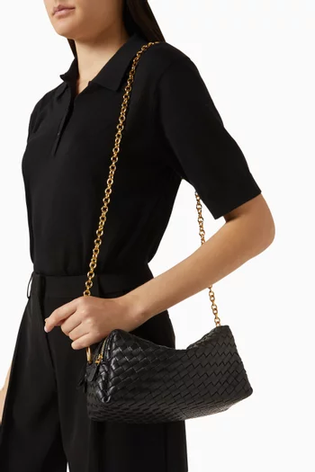 Trousse Chain Shoulder Bag in Woven Leather