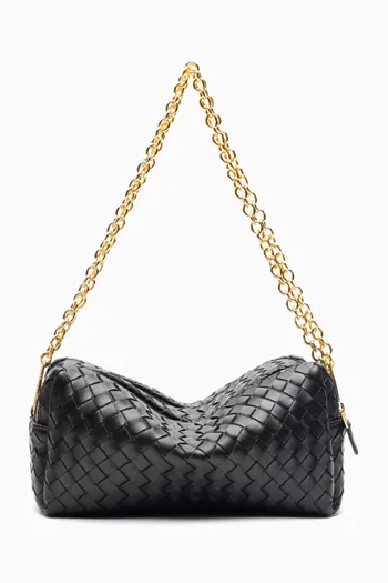 Trousse Chain Shoulder Bag in Woven Leather