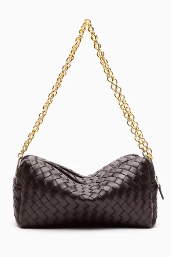 Trousse Chain Shoulder Bag in Woven Leather