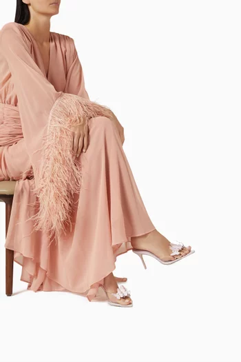 Vanessa 85 Pearl-embellished Mule Sandals in Plexi