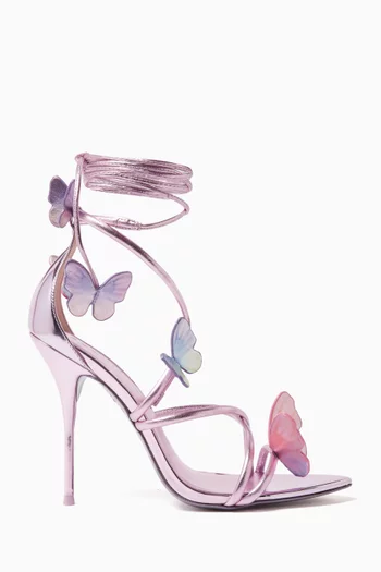 Vanessa 100 Butterfly Sandals in Metallic Leather