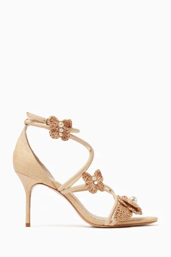 Titania 85 Pearl Sandals in Raffia