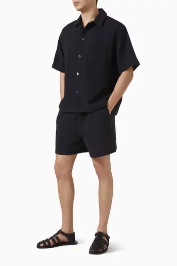 Open Weave Shorts in Cotton-blend